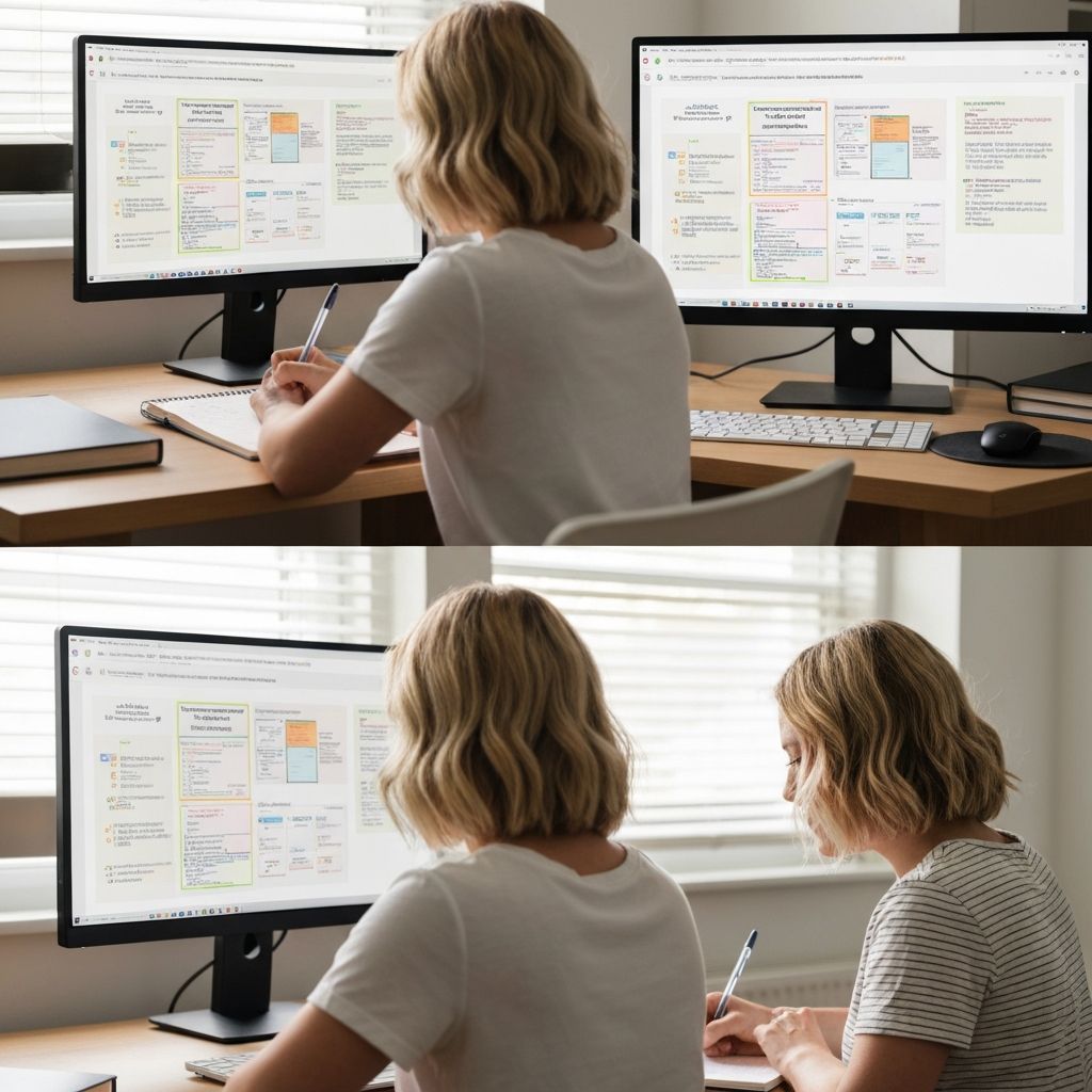 Человек просматривает организованные модули курса на экране