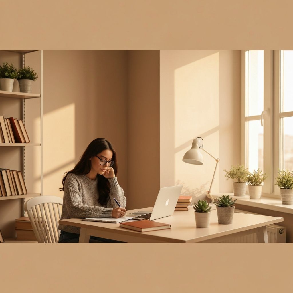 Организованное, спокойное рабочее место для обучения дома